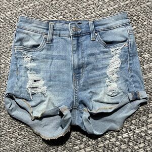 Bluenotes Denim | Emma High Rise Short Distressed Light Wash Jean Shorts